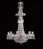 An English cut-glass twelve-light chandelier, late 19th/early 20th century, in the manner of Perry & Co