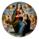 Sold Without Reserve | MARIOTTO DI BIAGIO DI BINDO ALBERTINELLI | MADONNA AND CHILD ENTHRONED IN THE CLOUDS, SURROUNDED BY TWO ANGELS HOLDING INSTRUMENTS OF THE PASSION AND TWO CHERUBIM