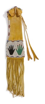 Central Plains Pictorial Beaded Hide Tobacco Bag