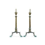 A Very Fine and Rare Pair of Chippendale Andirons, New York, Circa 1790