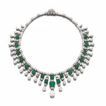 Exceptional Emerald and diamond necklace | Ronald Abram 祖母綠及鑽石項鏈