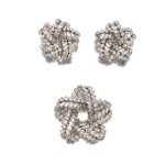 Hermès | Diamond Clip-Brooch and Pair of Earclips, France 愛馬仕 鑽石別針及耳環一對，法國