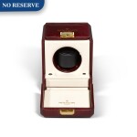BURGANDY LEATHER WINDING PRESENTATION CASE WITH OUTER CARD BOX