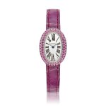 Mini Baignoire, Reference 2369 | A white gold and pink sapphire-set wristwatch, Circa 2002 | 卡地亞 | Mini Baignoire 型號2369 | 白金鑲粉紅色藍寶石腕錶，約2002年製
