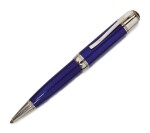 MONTBLANC | A PLATINUM PLATED AND BLUE LACQUER BALLPOINT PEN, CIRCA 2003