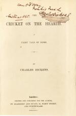 Dickens, The Cricket on the Hearth, 1845, presentation copy inscribed to Count d'Orsay
