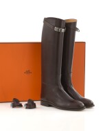 Brown leather Jumping boots Hermès, Hermès