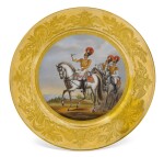 Drummer of the Chevalier Guard Regiment: A Military porcelain plate, Imperial Porcelain Manufactory, St Petersburg, period of Nicholas I, 1832