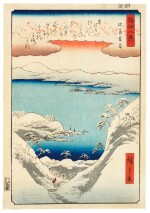 UTAGAWA HIROSHIGE (1797-1858) TWILIGHT SNOW AT MOUNT HIRA (HIRA BOSETSU), EDO PERIOD (19TH CENTURY)