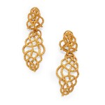 Pair of Gold Pendant-Earclips