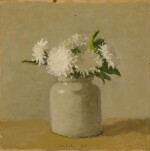 White Flowers in a White Vase