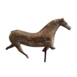 VERY RARE CARVED FULL BODIED WOODEN HORSE WEATHERVANE, PROBABLY NEW ENGLAND, CIRCA 1860