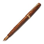 REBECCA MOSS BY OMAS  | A CELLULOID AND GOLD PLATED FOUNTAIN PEN, CIRCA 1993
