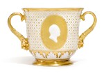 A TWO-HANDED PORCELAIN CUP, PROBABLY IMPERIAL PORCELAIN FACTORY, ST PETERSBURG, CIRCA 1820