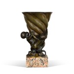 A FRENCH BRONZE AND PINK GRANITE VASE, BY HENRY DASSON, 1883