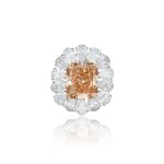 Fancy Brown-Orange Diamond and Diamond Pendant-Brooch