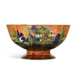 A Wedgwood Flame Fairyland lustre footed bowl, circa 1925-30, designed by Daisy Makeig-Jones