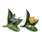 A Set of Nine Herend 'Butterfly on Leaf' Place Card Holders, Modern
