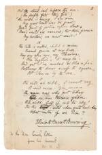 Elizabeth Barrett Browning | Autograph manuscript poem, 'A Tale of Villafranca', [1859]