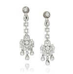 Pair of diamond earrings, 1930s