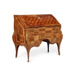 A Louis XV Gilt-Bronze Mounted Kingwood Parquetry Bureau de Pente, Attributed to Pierre Migeon, Mid-18th Century