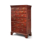 Rare Chippendale Figured Walnut Tall Chest, Lancaster or Chester County, Pennsylvania, Circa 1770