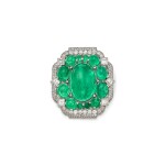 Emerald and Diamond 'Harmony' Brooch, Paris |  卡地亞 |祖母綠配鑽石 'Harmony 胸針，巴黎