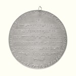 A SILVER MEMORIAL PLAQUE FROM A TORAH ARK CURTAIN, DATED 1895