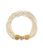 Cultured Pearl, Diamond and Emerald Necklace | 梵克雅寶 | 養殖珍珠 配 鑽石 及 祖母綠 項鏈