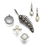Group of pearl and diamond jewellery