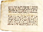 A QUR’AN LEAF IN KUFIC SCRIPT ON VELLUM, NORTH AFRICA OR NEAR EAST, 9TH CENTURY AD