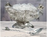 AN AMERICAN SILVER ICE BOWL AND ICE SPOON, GORHAM MANUFACTURING CO., PROVIDENCE, RI, CIRCA 1870