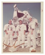 [APOLLO 12] THE CREW OF APOLLO 12. VINTAGE NASA "RED NUMBER" PHOTOGRAPH, 22 SEPTEMBER 1969.