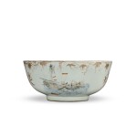 A Rare Chinese Export Famille-Rose Documentary 'The Haeslingfield in Distress' Punch Bowl, Qing Dynasty, Qianlong Period, Circa 1745 | 清乾隆 約1745年 粉彩帆船圖盌