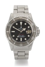 ROLEX | SUBMARINER SINGLE RED, REFERENCE 1680, STAINLESS STEEL WRISTWATCH WITH DATE AND BRACELET, CIRCA 1972