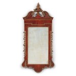 Very Fine and Rare Chippendale Parcel-Gilt and Figured Mahogany 'Constitution' Looking Glass, Philadelphia, Pennsylvania or England, Circa 1770