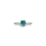 Fancy Vivid Blue-Green Diamond Ring