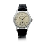 REFERENCE 565 A STAINLESS STEEL WRISTWATCH WITH BREGUET NUMERALS AND LUMINOUS DIAL, MADE IN 1943