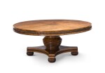 A Regency style brown oak centre table, modern