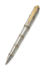 CARTIER | A LIMITED EDITION STAINLESS STEEL AND GOLD BALLPOINT PEN, CIRCA 2007