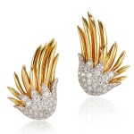 'Flame' Pair of Diamond Earrings | 蒂芙尼 Schlumberger 設計 | 'Flame' 鑽石耳環一對