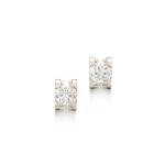 'C de Cartier' Pair of Diamond Ear Studs | 卡地亞 | 'C de Cartier' 1.54 及 1.50克拉 圓形 F色 鑽石 耳環一對