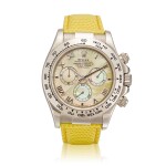 Cosmograph Daytona 'Beach', Reference 116519 | A white gold chronograph wristwatch with yellow mother-of-pearl dial, Circa 2000 | 勞力士 | Cosmograph Daytona 'Beach' 型號116519 | 白金計時腕錶，備黃色珠母貝錶盤，約2000年製