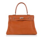 KELLY 50 RELAX BROWN IN SWIFT LEATHER WITH PALLADIUM HARDWARE. HERMÈS, 2014 