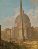 A capriccio view of Santa Maria di Montesanto and the Flaminio obelisk, Piazza del Popolo, Rome
