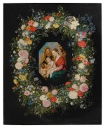 Holy Family within a floral garland