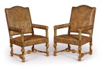 A Pair of Louis XIV Style Carved Giltwood Fauteuils, Circa 1840