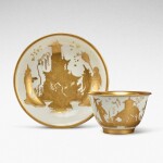 A Meissen teabowl and saucer, Circa 1725-30