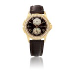PATEK PHILIPPE | REF 4934 YELLOW GOLD AND DIAMOND-SET TRAVEL TIME WRISTWATCH WITH MOTHER-OF-PEARL DIAL CIRCA 2010