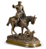 Peasant on Horseback: a bronze figure, after the model by Evgeny Lansere (1848-1886), 1881